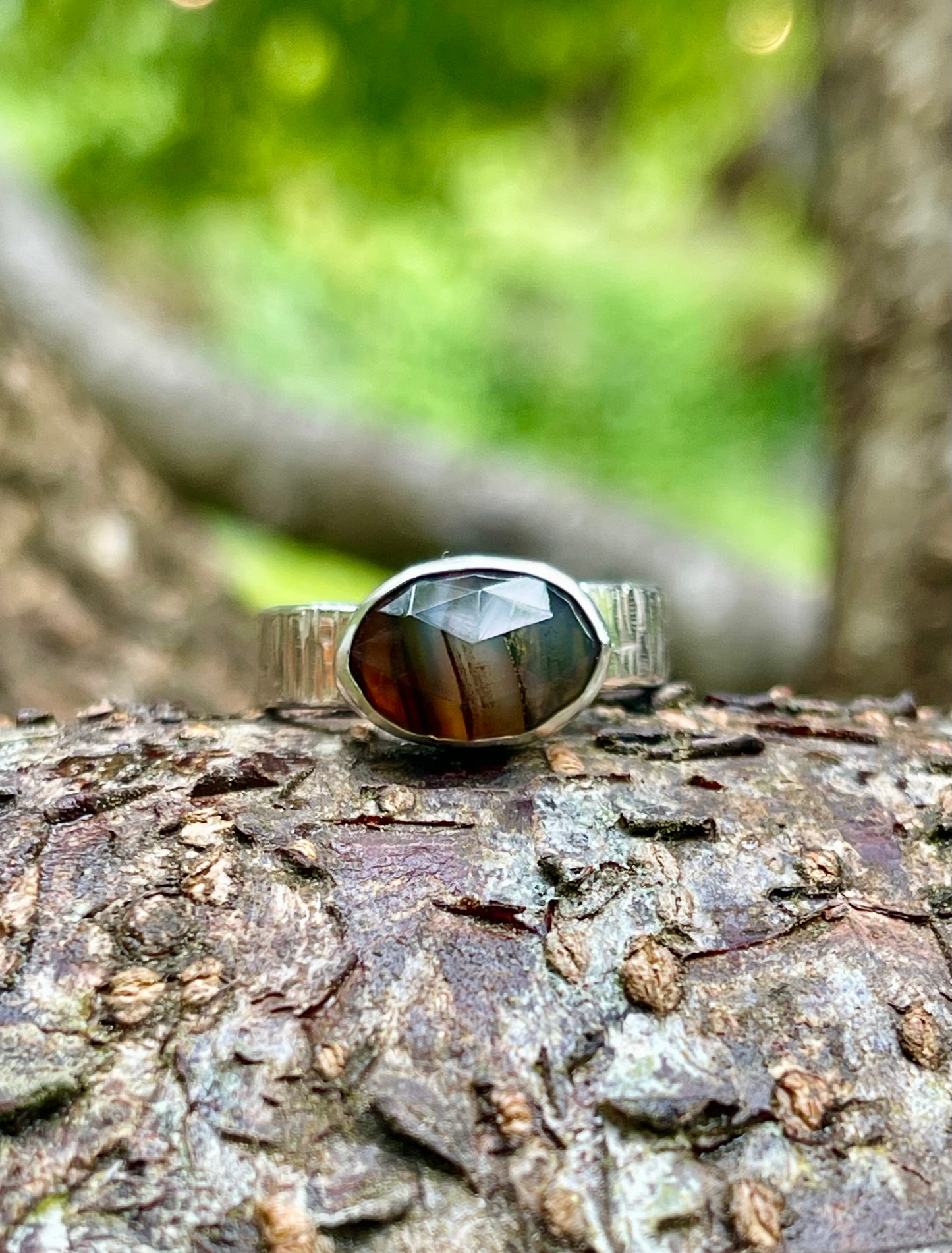 Riverstone Montana Agate Ring {size 7.5}