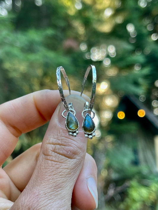 Labradorite Hoops